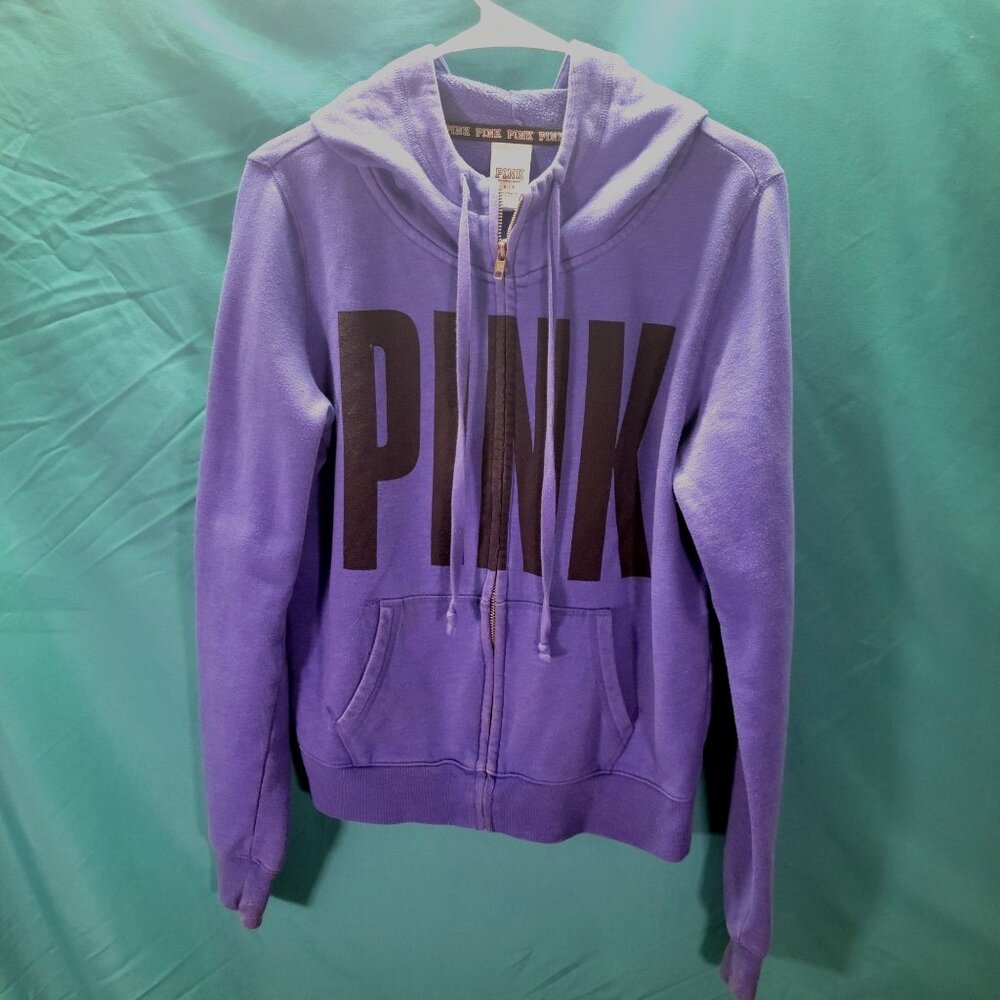 Victorias Secret Pink Hoodie S/P Purple Zip-Up Sweatshirt